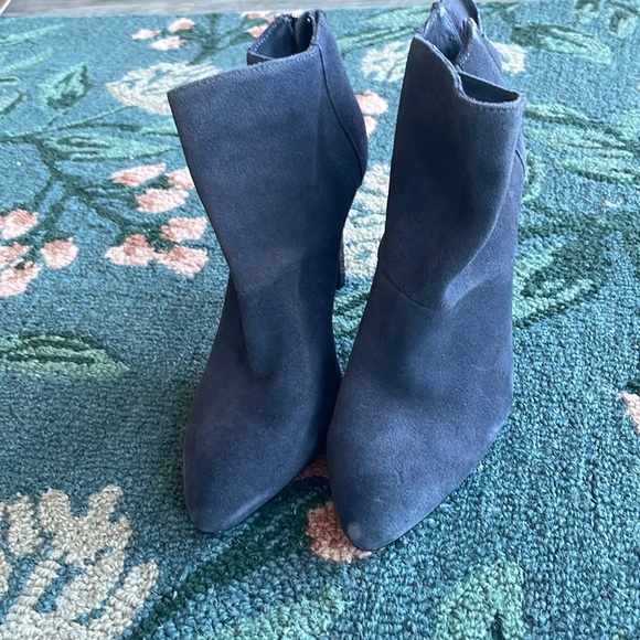 French Connection Navy Suede Ankle Booties - Picture 2 of 4